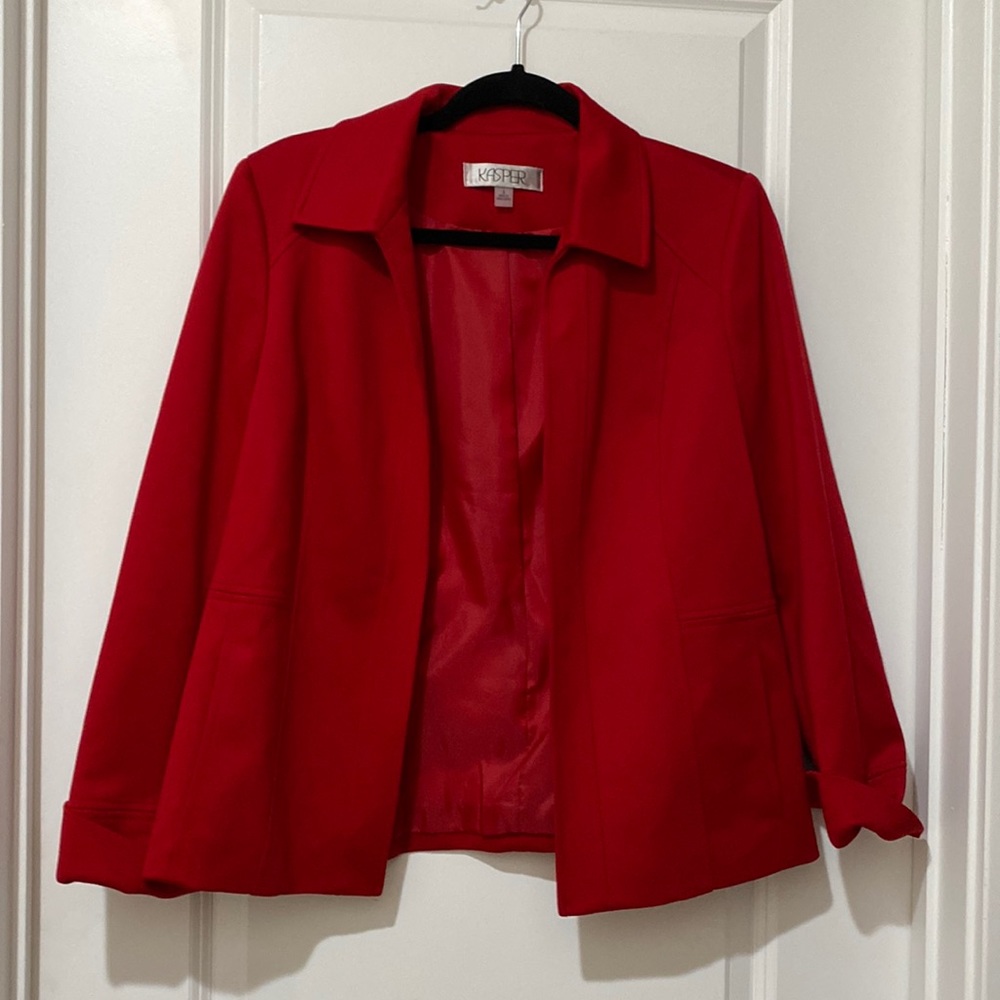 Kasper Women's Ponte Jacket in Fire Red Size 8